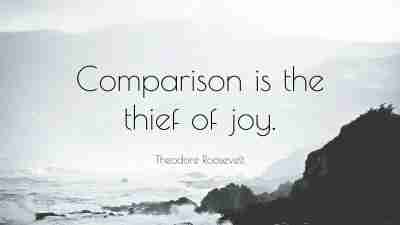 Comparison is the thief of joy